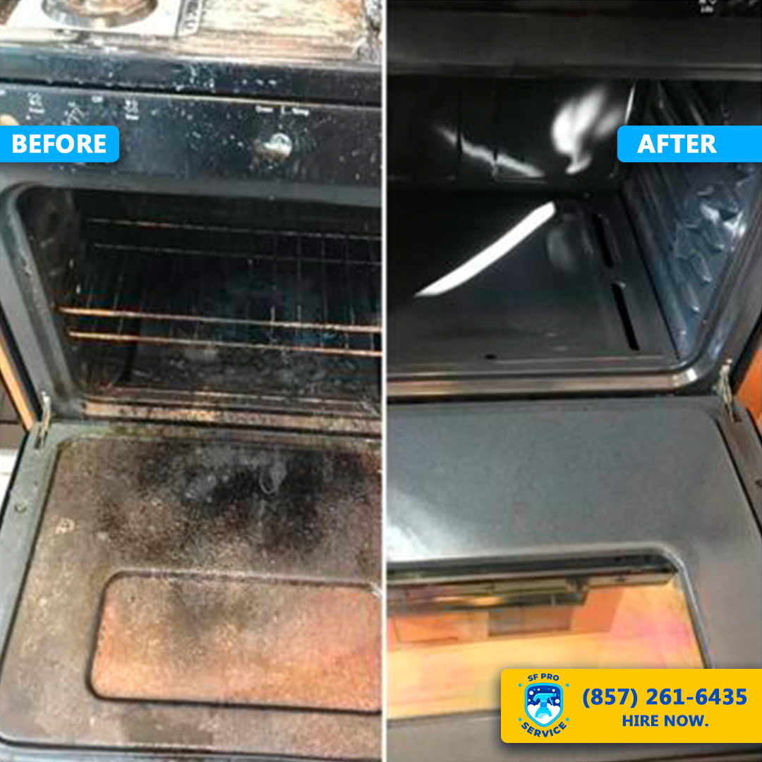 Oven cleaning - before and after